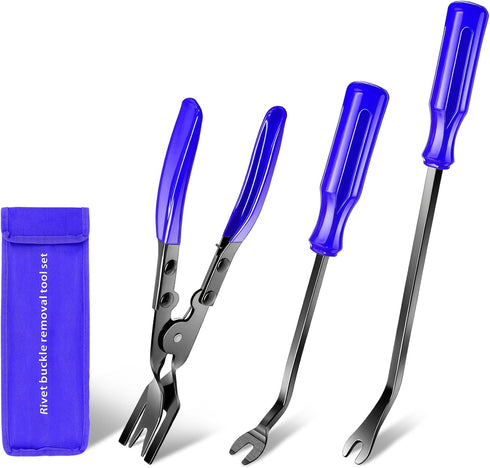 3-Piece Trim Removal Tool, Trim Removal Tool Set, Car Pry Tool Kit, Car Panel Door Audio Trim Tool Kit, Bumper Clips, Puller Retainer, Fastener Cl...