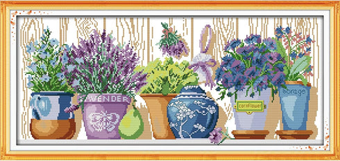 Stamped Cross Stitch Kits Full Range of Easy Patterns Embroidery Starter Kits for Beginners?Printed Cross-Stitch Kits for Home Decor DIY 14CT 2 St...