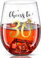 Cheer to 30 Birthday Stemless Wine Glass 30th Birthday Wine Glass Present for Men Women 30th Birthday Party Wedding Anniversary Party Decorations ...