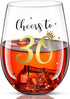 Cheer to 30 Birthday Stemless Wine Glass 30th Birthday Wine Glass Present for Men Women 30th Birthday Party Wedding Anniversary Party Decorations ...
