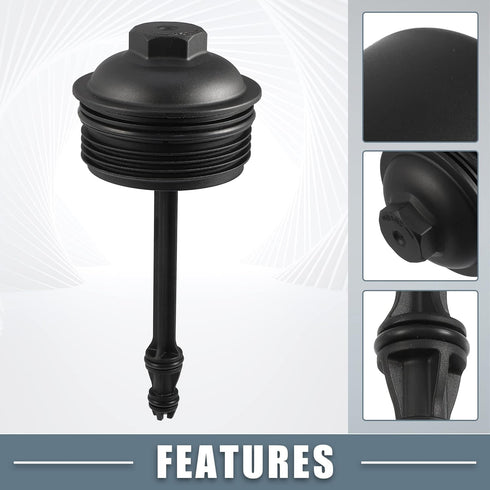 Engine Oil Filter Housing Cover Cap 03L115433C for for Audi A4 B8 2.0TDI 2007-2015 Diesel Plastic Black...