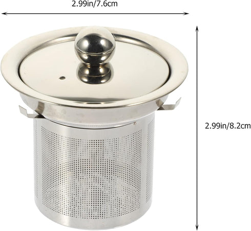 Hemoton Tea Strainer Insert with Lids Stainless Steel Tea Infuser Tea Filters Metal Teapot Replacement Mesh Strainer Tea Pot Accessories (Silver M...
