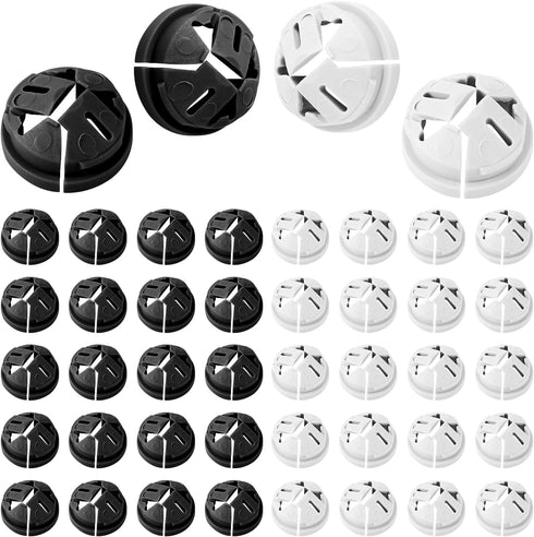 100pcs Push-in Cable Connectors, 3/8 Inch Trade Size Non-Metallic Push In Connector Plastic Electrical Box Wire Inserts Button Push-in NM Cable Cl...