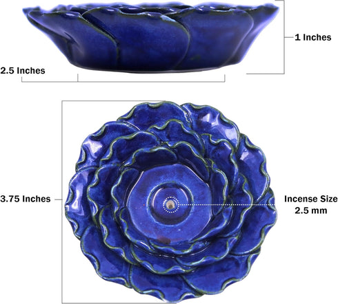 Hosley® 60 Stick Bulk Pack Serenity in Variety Ceramic Assorted Spa Incense Set with Ceramic Flower Holder Relaxing Aromas for Meditation and Tran...