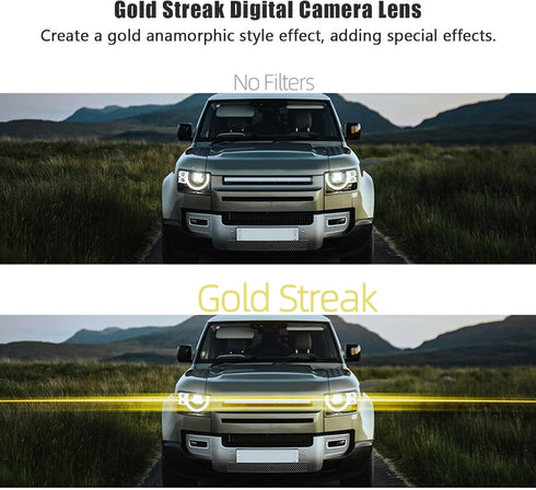 Camera Lens Filter Gold Streak Anamorphic Effect Photography Filter Accessories(37mm)...