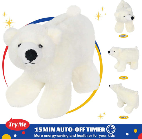Glow Guards Light up Polar Bear Stuffed Animal Soft Plush Toy with LED Night Lights Nursery Songs Glow Bedtime Pal Children's Day Gifts for Toddle...