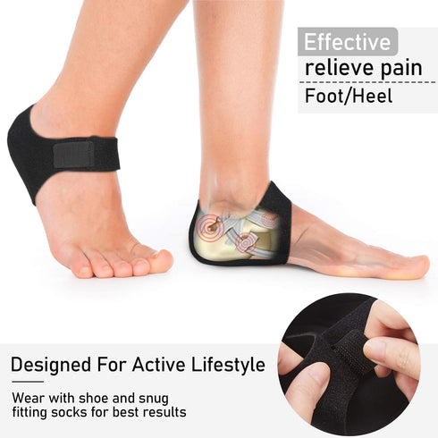 4 Pieces Heel Cushions Protectors Plantar Fasciitis Heel Pads Heel Cushion Inserts Heel Cups Adjustable Breathable Heel Support for Cracked, Dry, ...