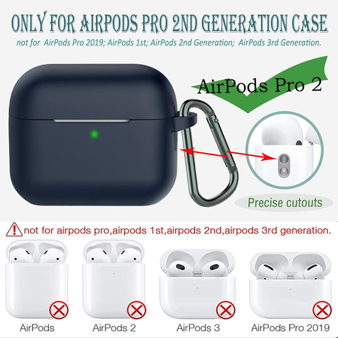 Coffea for Airpods Pro 2nd Generation Case Cover, Soft Silicone Shock-Absorbing Protective Case with Keychain for New Apple Airpods Pro 2 Case 202...