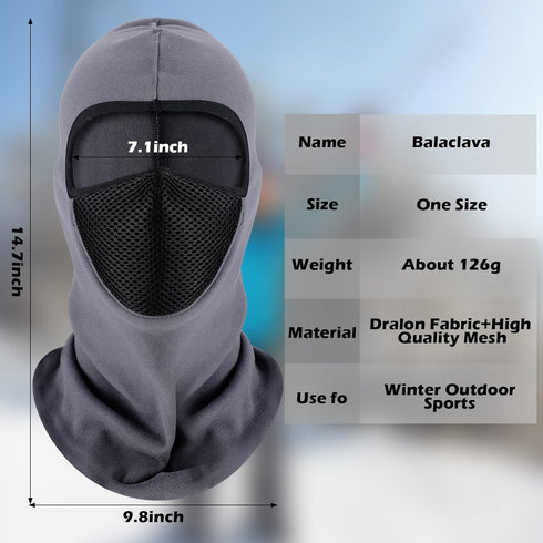 Balaclava Ski Mask 2 Pcs Fleece Thermal Winter Mask Windproof Motorcycle Full Face Mask Head Face Cover for Women Men Outdoor Skiing Cycling Snowb...