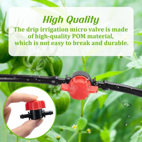50 Pcs 1/4 Inch Barbed Shut Off Valve Drip Irrigation Tubing Coupling Valve Universal Drip Irrigation Valve for 1/4" Tubing Greenhouses Flowers Be...