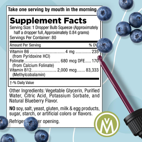Mt. Angel Vitamins - B12 Essential Trio - Vegan Sublingual Drops with High-Potency Methyl B12, B6 & Folate - Easy Absorption Liquid - Non-GMO, Mad...