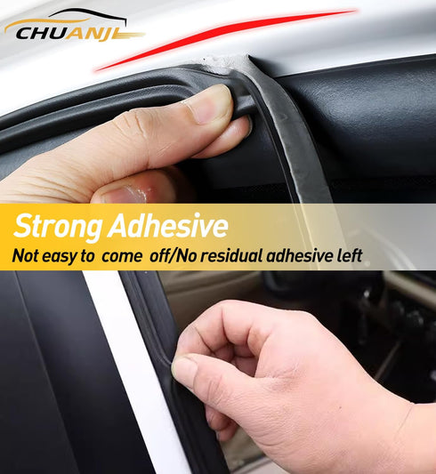 Car Door Rubber Seal Strip Adhesive Double Layer 5 Hole Rubber Automotive Weather Stripping Universal Auto Door Soundproofing Weatherstrip Fit Tru...