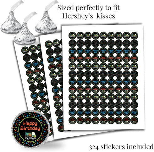 Game Truck Video Gamer Birthday Party Sticker Bundle Kit 429 pieces!!! Includes 60 2 Circle Stickers for Favors & Goodie Bags, 45 Mini Candy Bar W...