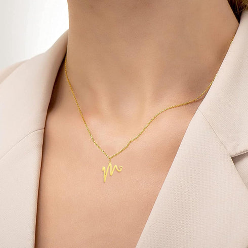 Initial Necklace for Women,14K Gold Dainty A-Z Letter Pendant with Heart Choker Necklace Jewelery Gifts,Personalized Cute Tiny Initial Pendant Nec...