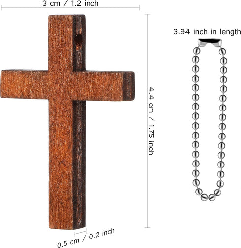 Hicarer Christian Wooden Cross Charm Mini Wood Cross Stress Relief Hanging Spiritual Religious Bible Verse Gift for Social Worker Church Volunteer...