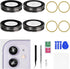 2 Sets for iPhone 11 Gold HD Tempered Back Camera Lens Cover Replacement for iPhone11 Rear Camera Lens Frame Kit Dual-Sided Adhesive with Fix Tool...