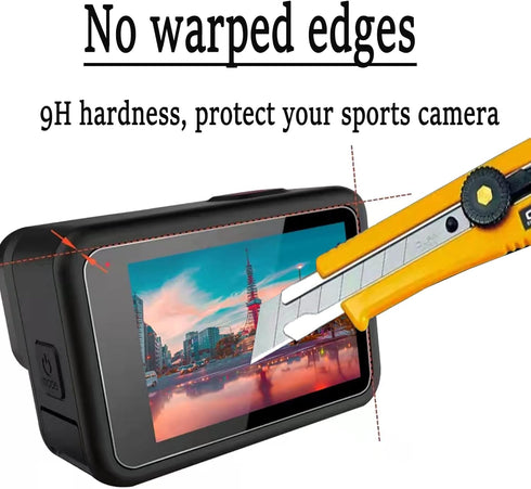 PWireless 6pcs Tempered Glass Screen Protector for GoPro Hero12/11/Hero10/Hero 9 Black+Silicone Sleeve Protective Soft Case with Lanyard+1pcs Lens...