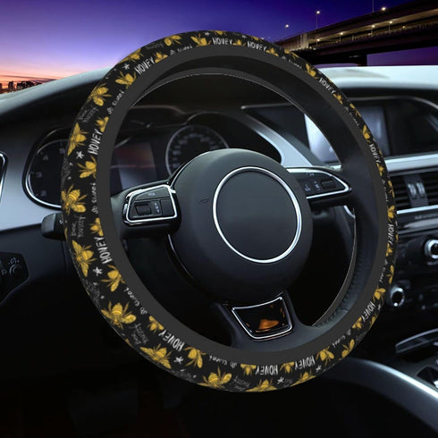 KiuLoam Honey Bees Car Steering Wheel Cover, Universal Fit 15 Inch Steering Wheel Cover Protector for SUV Sedan Vans Trucks for Women Men...