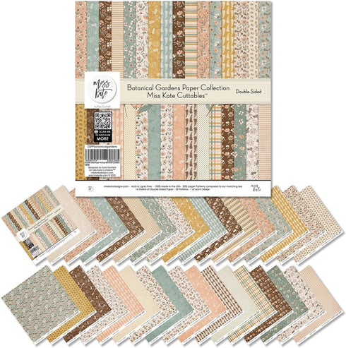 Pattern Paper Pack - Botanical Gardens - like Watercolor Florals - 16 Double-Sided 12"x12" Collection Includes 33 Patterns - Scrapbooking Card Mak...