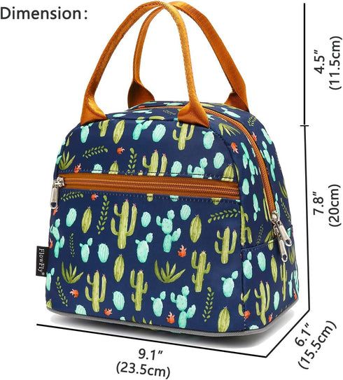 FlowFly Insulated Lunch Cooler Bag - Tote Bag Organizer for Women/Men, Cactus...