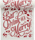 Five Star Napkins Eat Drink & Be Merry Christmas Cocktail Napkins - White Linen - 4.5" x 4.5" - Single Use - Party, Events, Holiday (50 x)...