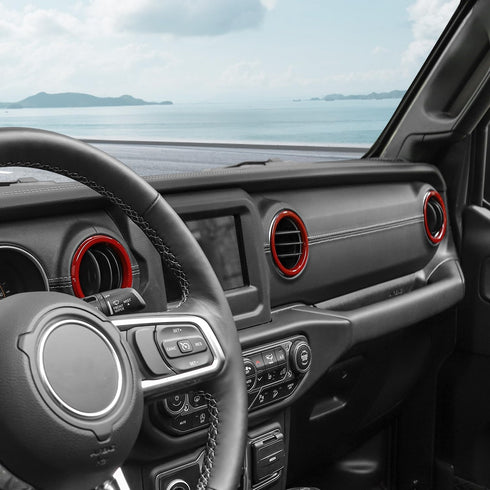 RT-TCZ for Wrangler JL Dash Air Vents Cover Trim Stickers Red for Jeep Wrangler JL JLU Gladiator JT 2018-2023 Red Interior Accessories 4pcs...