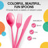 Disposable Cerise Plastic Spoons 50 Pcs - Heavy Duty Cerise Plastic Disposable Cutlery - Cerise Disposable Flatware, Cerise Plastic Silverware, Pl...