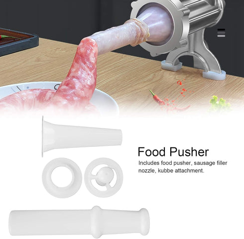 Food Grinder Attachment for Kitchen Aid Stand Mixers with Universal Food Pusher + Sausage Filler Nozzle + Kubbe Attachment for Size 5 Meat Grinder...