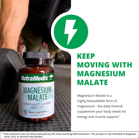 NutraMedix Magnesium Malate 200mg - Bioavailable Energy, Bone Health, Muscle & Joint Support Supplement - Vegan, Non-GMO & Gluten-Free Vitamin and...