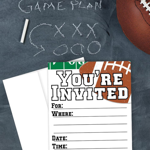 Football Party Invitations (20 Count) With Envelopes...