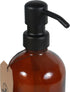 Amber Glass Jar Soap and Lotion Dispenser with Matte Black Pump - 16 oz - by Jarmazing Products...