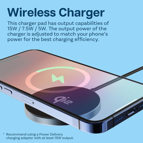 MMOBIEL Magnetic Wireless Charger 15W Qi2 Certified – Wireless Charging Pad for MagSafe iPhone and Samsung – Wireless Charging Station for AirPods...