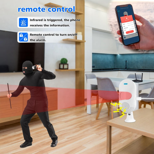 Smart PIR Motion Sensors: WiFi Motion Detector with App Notification Alert, USB/Battery Powered Movement Detector, Compatible with Alexa Google Ho...