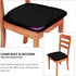 Gute Chair Seat Covers, Dining Room Chair Seat Covers with Ties, Stretch Solid Chair Covers Protectors for Dining Room Kitchen Chairs (4 Pcs, Blac...