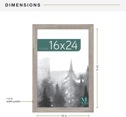 MCS Museum Poster Frame 16x24 Barnwood, Vertical & Horizontal Wall Hanging Large Picture Frame for Photos, Posters & Art Prints (1-Pack)...