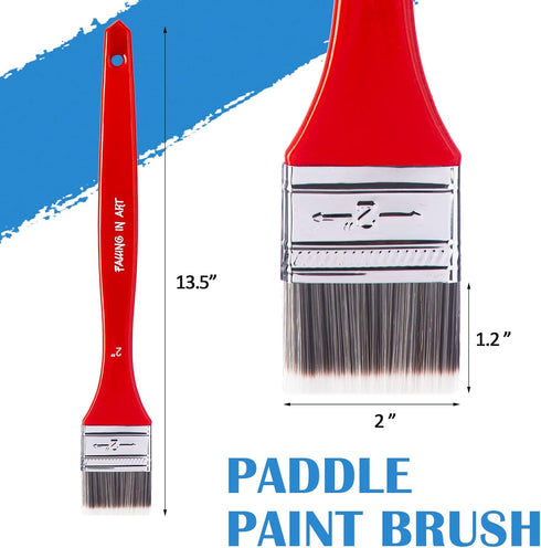 Falling in Art Flat Paddle Paint Brush with Long Handle, Large Scale Brush for Oil and Acrylic Paints, 2 Inch...