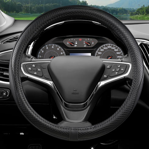 Car Steering Wheel Cover Compatible with Toyota Camry, Premium Leather, Sporty Design, Black...