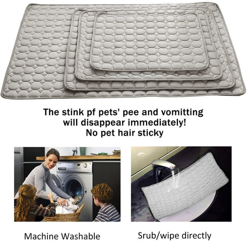 Dog Cooling Mat Pet Cooling Pads Dogs & Cats Pet Cooling Blanket for Outdoor Car Seats Beds (Grey, 22IN*28IN)...
