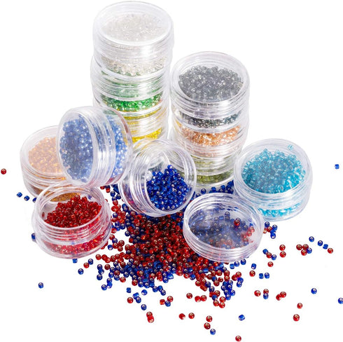 LONGWIN Multicolor 11/0 2mm Glass Seed Beads Approx 9600pcs Crystal Beads in 12 Colors Jewelry Making Supply for DIY Projects, Bracelets, Necklace...