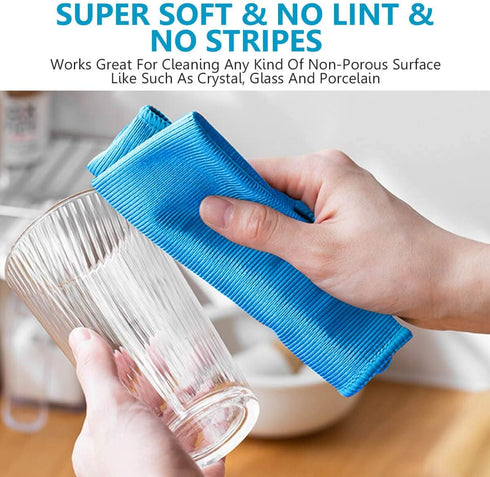 Window Glass Microfiber Cleaning Cloth 8Pack Premium Lint Free Mirrors Polishing Rags, Eye Glass Clean Cloths, Shower Glass Cleaner Towels, Glass ...