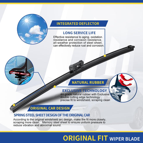 2 Wipers Factory Replacement For 2014-2018 Chevrolet Silverado GMC Sierra Original Equipment Windshield Wiper Blades Set - 22"+22" Top Lock (Set o...