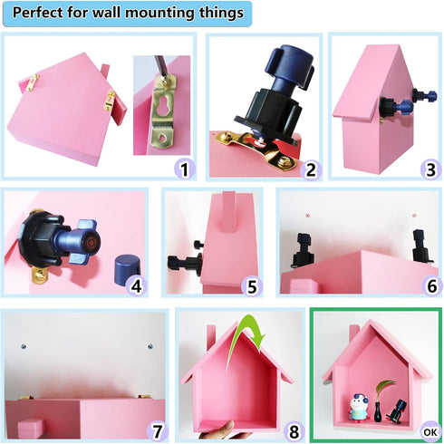 Picture Hanging Kit- Picture Keyhole Fastener mark Locations Tool & Picture Hanging Hardware Screws, 138 Pack of Frame Hanging kit for Wall Mounti...