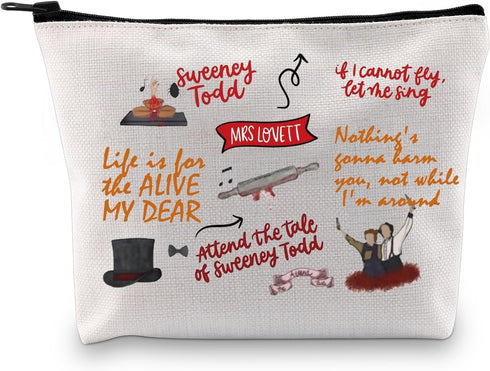 PXTIDY Sweeney Todd Musical Makeup Bag Broadway Musical Gift Makeup Bag Theatre Bag Sondheim Fans Gift Demon Barber Gift...