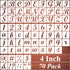 4 Inch Alphabet Letter Stencils for Painting - 70 Pack Letters and Numbers Stencil Templates with Signs for Painting on Wood, Reusable Letter and ...