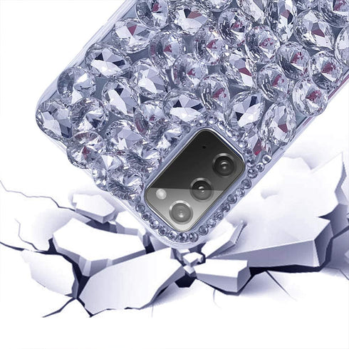 Bonitec for Samsung Galaxy Note 20 Case 3D Glitter Sparkle Bling Case Luxury Shiny Crystal Rhinestone Diamond Bumper Clear Gems Protective Case Co...