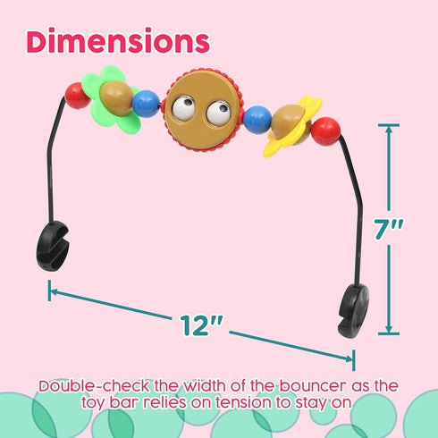 Toy Bar for Baby Bouncer - Googly Eyes Toy Plays Music and Balls Make Tinkling Sounds - Baby-Safe Plastic Baby Bouncer Toys - Easy to Install Baby...