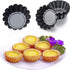 Egg Tart Molds, 12 PCS Non-Stick Very Mini Tart Pans, Mini Tart Mold 3 InchTop, 1.7 Inch Bottom, 0.9Inch High, Carbon Steel, Kitchen Reusable Baki...
