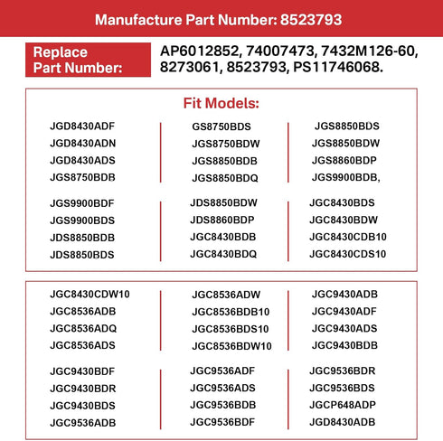 2 Pack 8523793 Gas Range Stove Ignitor Electrode Replacement for Whirlpool Gas Range Igniter,Amana oven ignitor and Kenmore gas stove parts WP8523...