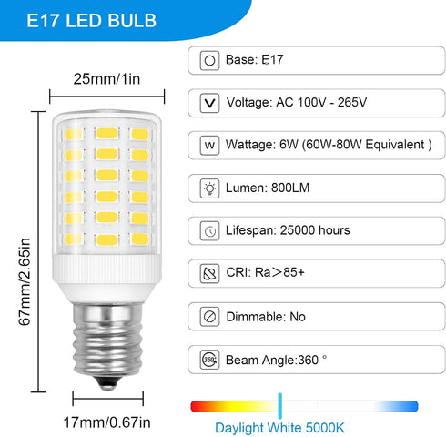 Freezer Light Bulb Replacement Kei D28a Kel 2811 E17 Led Bulb Intermediate Base Light Bulbs Kei D28x Kel 2816x Refrigerator Bulb Fridge Light Bulb...