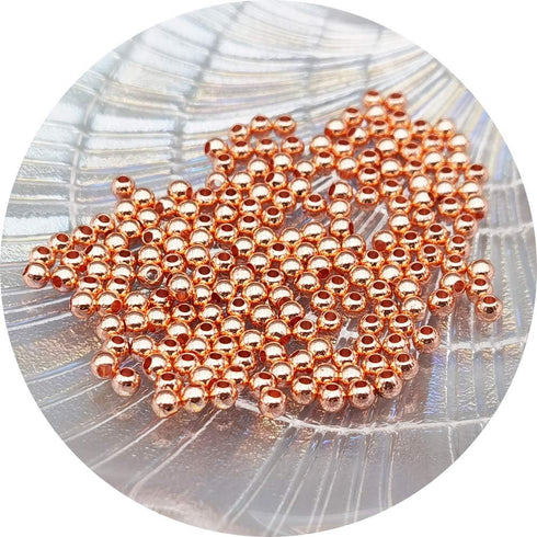 200pcs 4mm Long-Lasting Rose Gold Plated Brass Rondelle Beads Round Metal Loose Connector Beads Metal Spacer Smooth Beads for DIY Bracelet Jewelry...